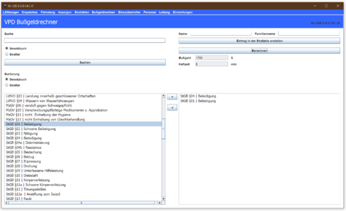 [LSS V.2.0.1.6 Highlights] Bußgeldrechner